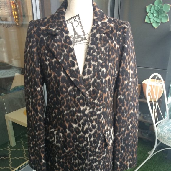 SOLD - Soft-Brushed Leopard-Print Coat - M - Picture 4 of 7
